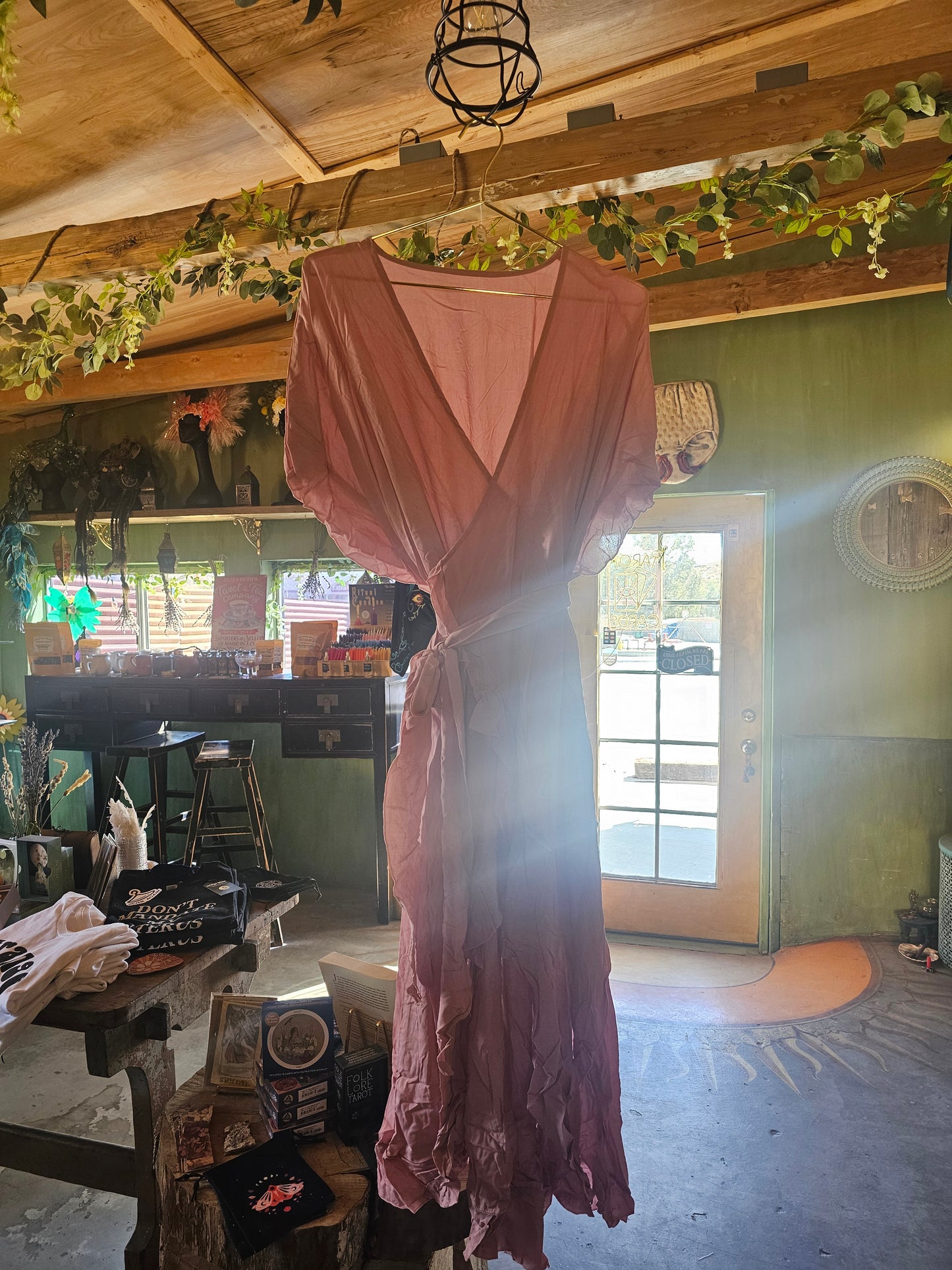 Pink Silk Wrap Ruffle