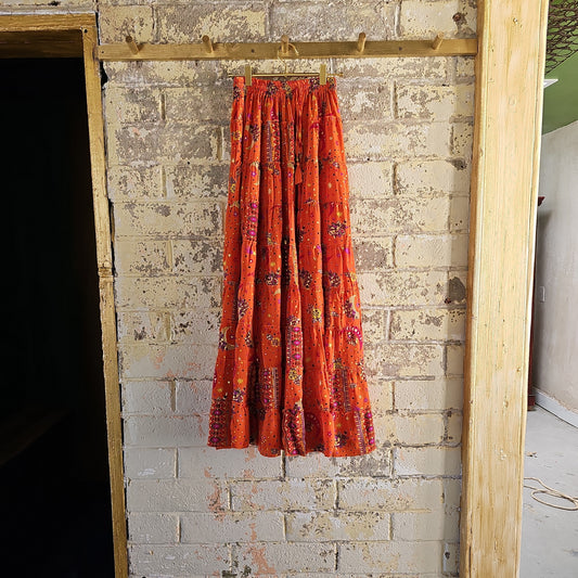 Orange Celestial Boho Skirt