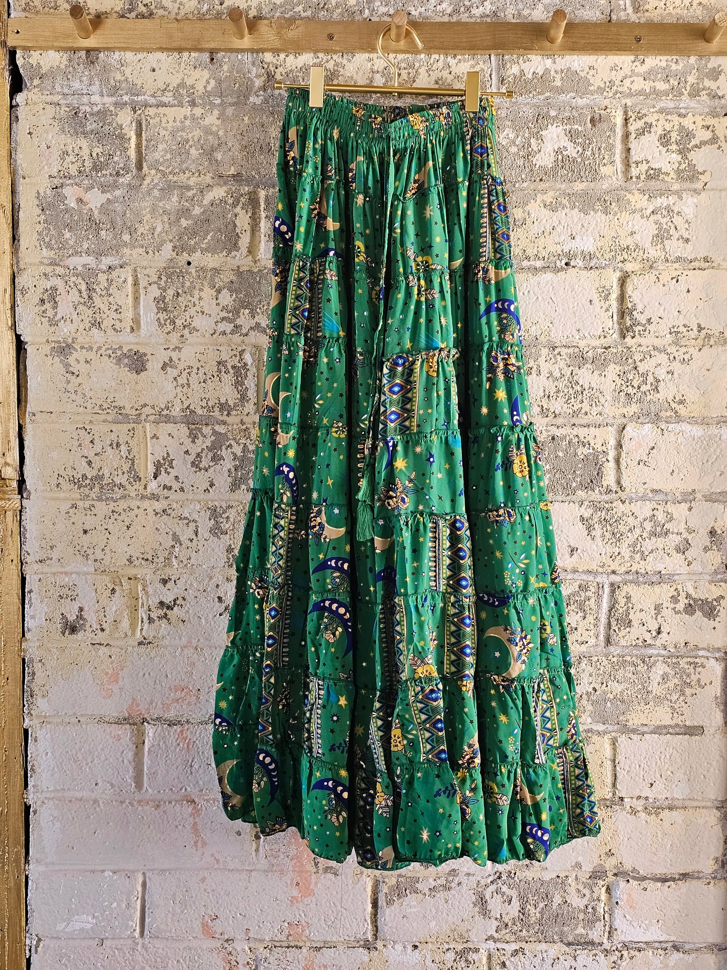 Emerald Celestial Boho Skirt