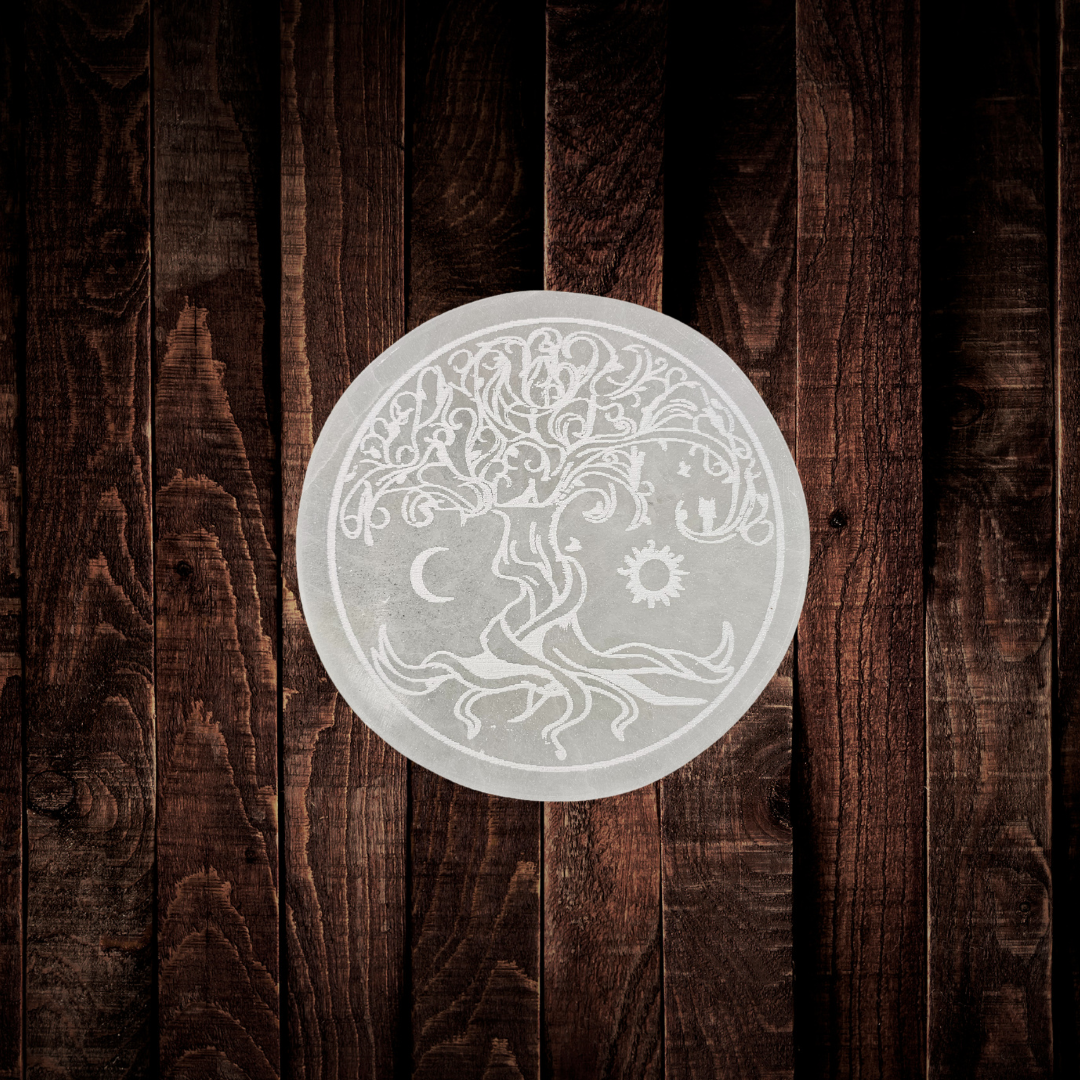 Selenite Tree of Life Charging Plate