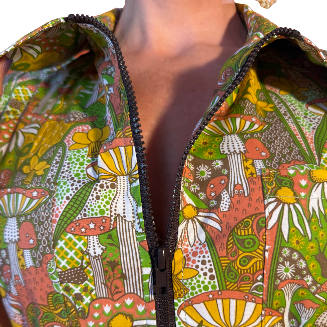 Mushroom & Snail Jumpsuit in Olive